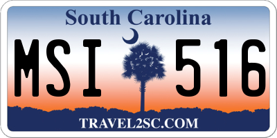 SC license plate MSI516