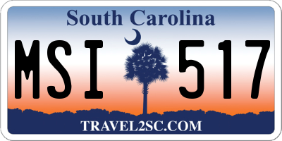 SC license plate MSI517