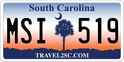 SC license plate MSI519