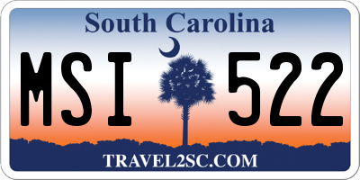 SC license plate MSI522