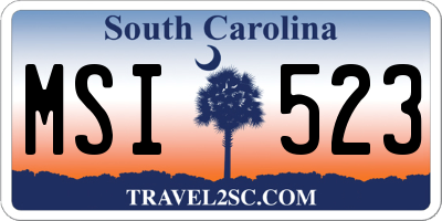 SC license plate MSI523