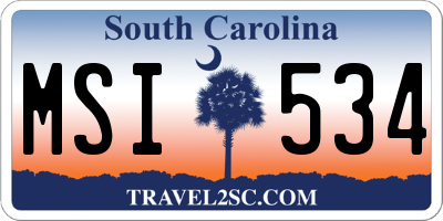 SC license plate MSI534