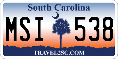 SC license plate MSI538