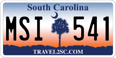 SC license plate MSI541