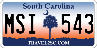 SC license plate MSI543