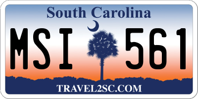 SC license plate MSI561