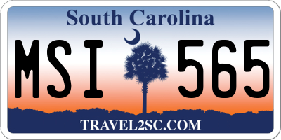 SC license plate MSI565
