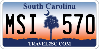 SC license plate MSI570