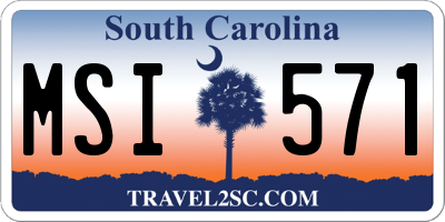 SC license plate MSI571