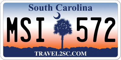 SC license plate MSI572