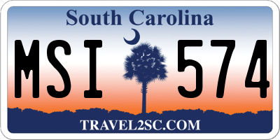 SC license plate MSI574
