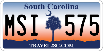 SC license plate MSI575