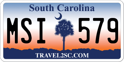 SC license plate MSI579