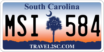 SC license plate MSI584