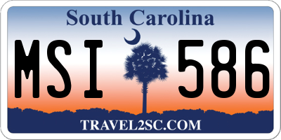 SC license plate MSI586