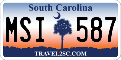 SC license plate MSI587