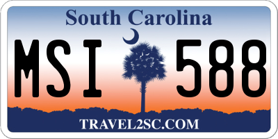 SC license plate MSI588
