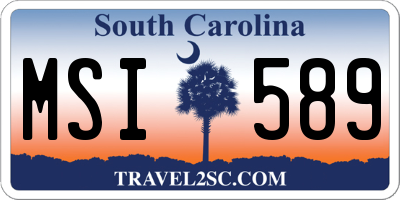 SC license plate MSI589