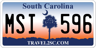 SC license plate MSI596