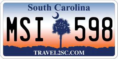 SC license plate MSI598