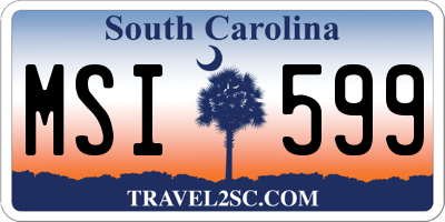 SC license plate MSI599