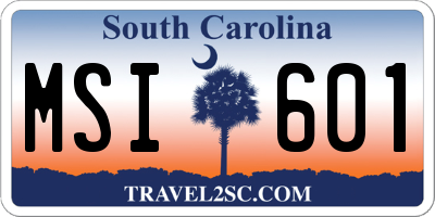 SC license plate MSI601
