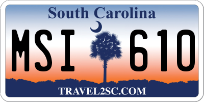 SC license plate MSI610