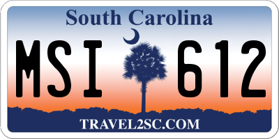SC license plate MSI612