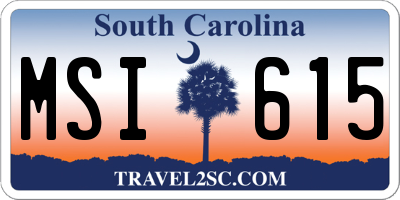 SC license plate MSI615