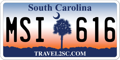 SC license plate MSI616