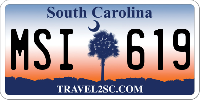 SC license plate MSI619