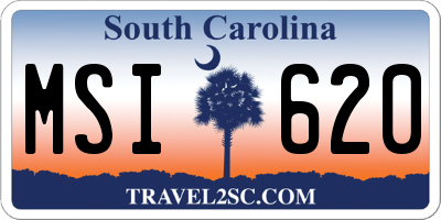 SC license plate MSI620