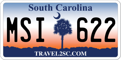 SC license plate MSI622
