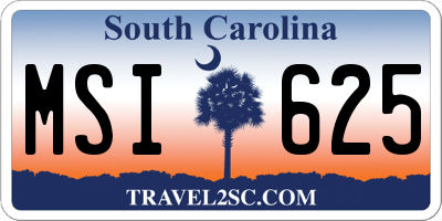 SC license plate MSI625
