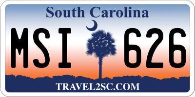 SC license plate MSI626