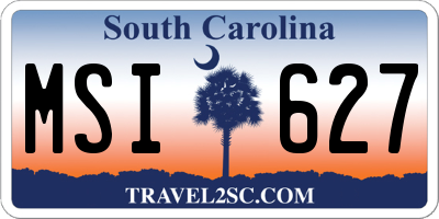 SC license plate MSI627