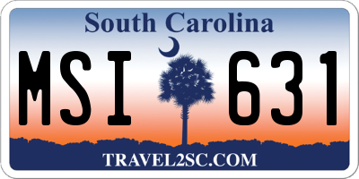 SC license plate MSI631