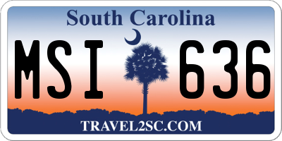 SC license plate MSI636