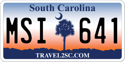 SC license plate MSI641