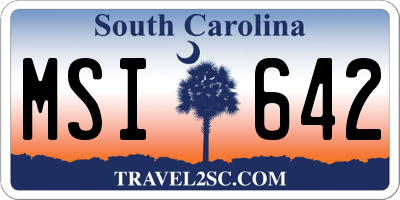 SC license plate MSI642