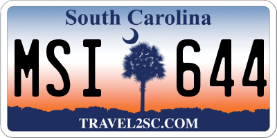 SC license plate MSI644