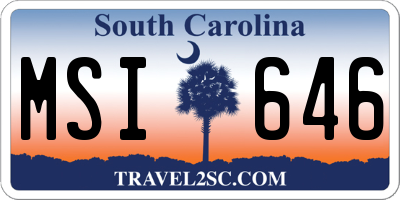 SC license plate MSI646