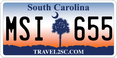 SC license plate MSI655