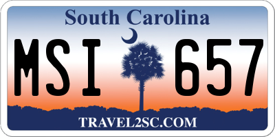 SC license plate MSI657
