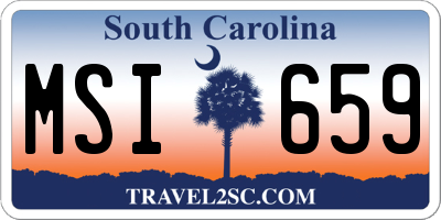 SC license plate MSI659