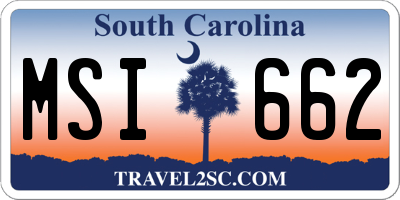 SC license plate MSI662