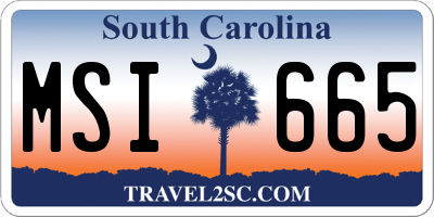 SC license plate MSI665
