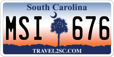 SC license plate MSI676