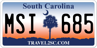 SC license plate MSI685