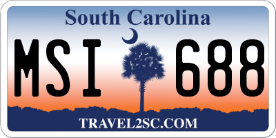 SC license plate MSI688